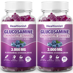 Healtionist 2-pack bottles show joint support gummies for daily use