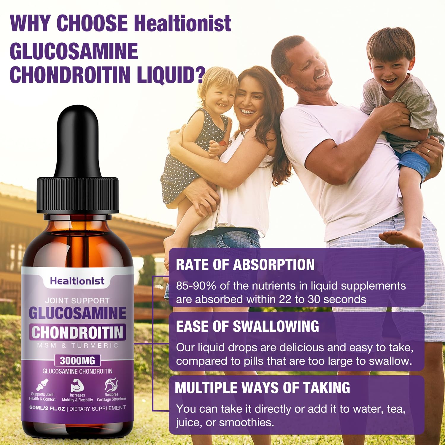 Healtionist bottle featuring Boswellia and turmeric in the botanical blend.