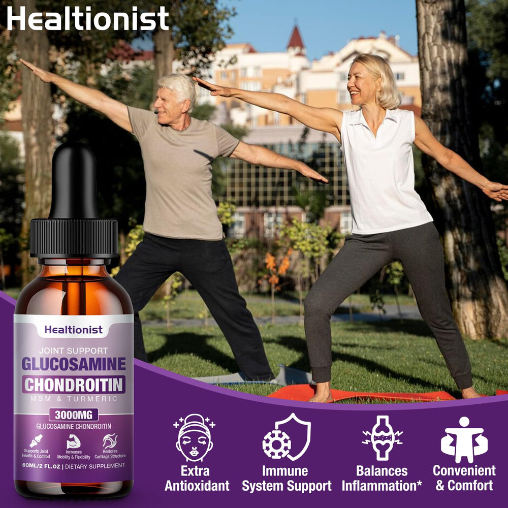 Healtionist bottle label close-up revealing ingredient blend for joint care.