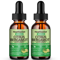 Healtionist citrus bergamot bottle shows a high-potency formula for heart wellness.