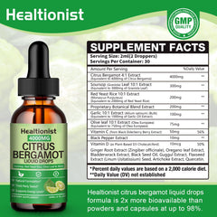 Healtionist liquid drops pour demonstrates easy-dose daily use for cholesterol balance.