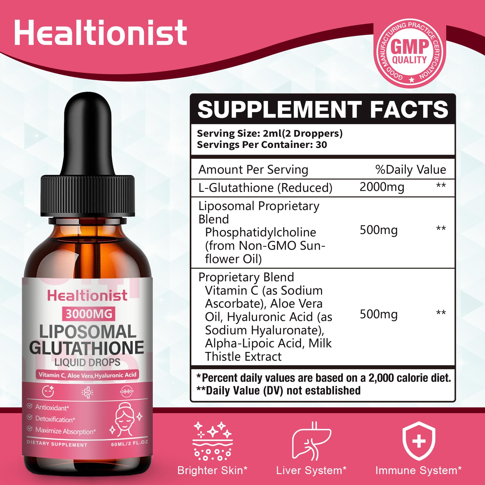 Product image showing Healtionist bottle with droplet pour action