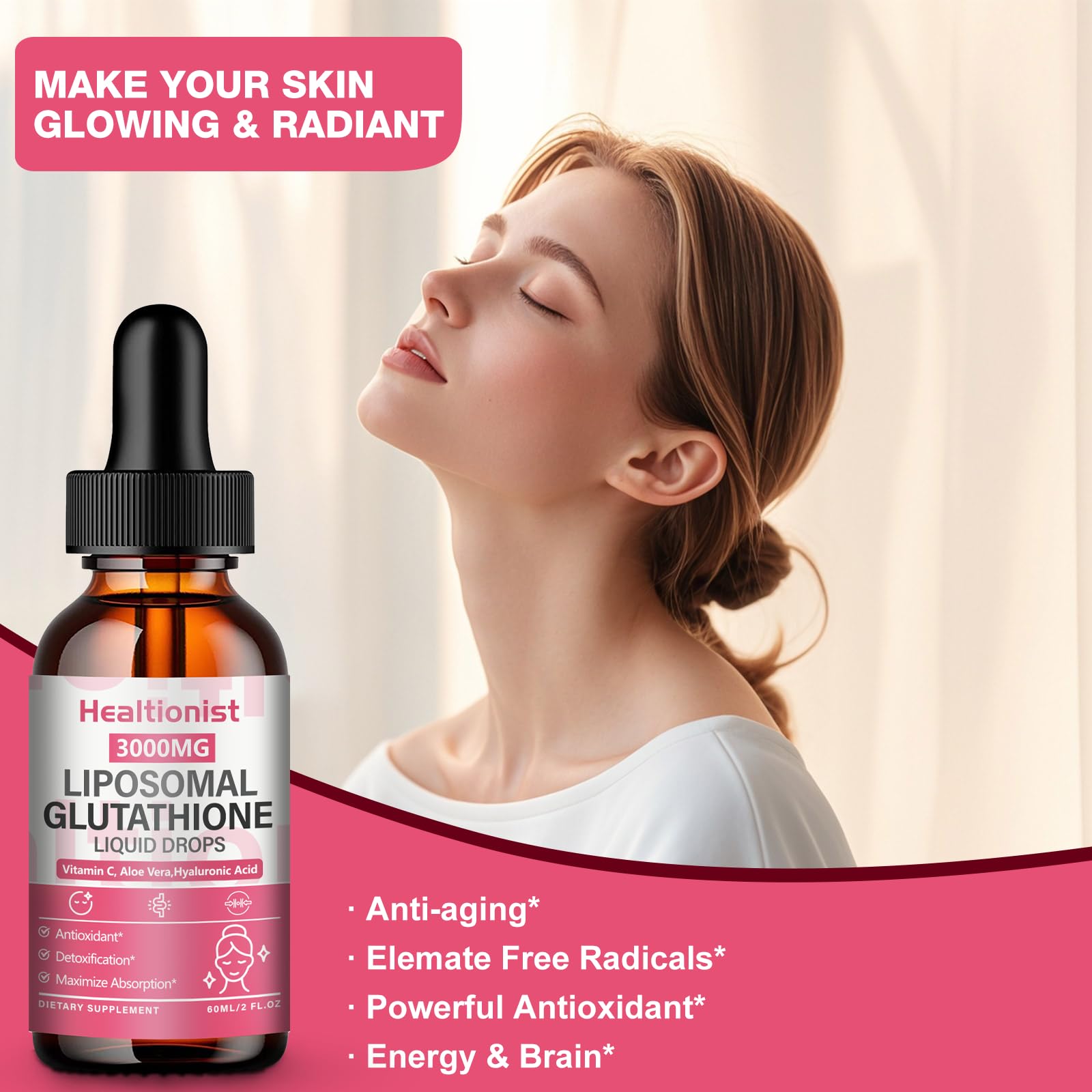 Close look at Healtionist bottle label and details