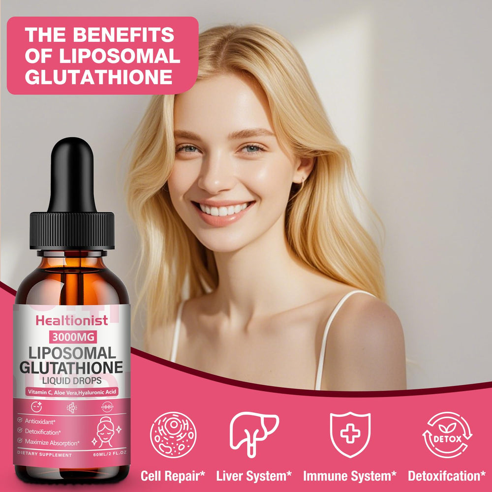 Two Healtionist glutathione bottles in a dual-pack display