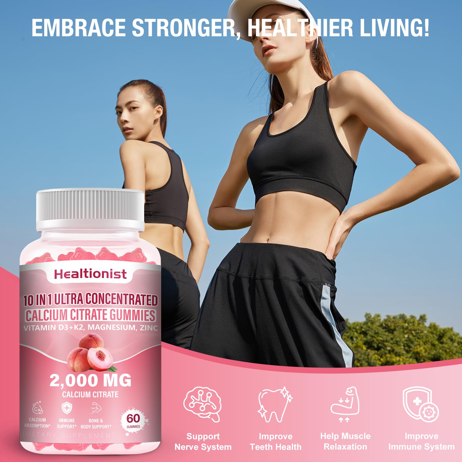 Healtionist two-pack display for convenient at-home supplementation.