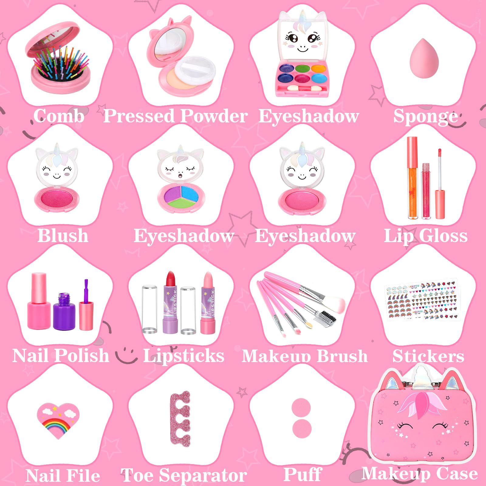 Heaning kids makeup kit blush adds rosy detail during dress up