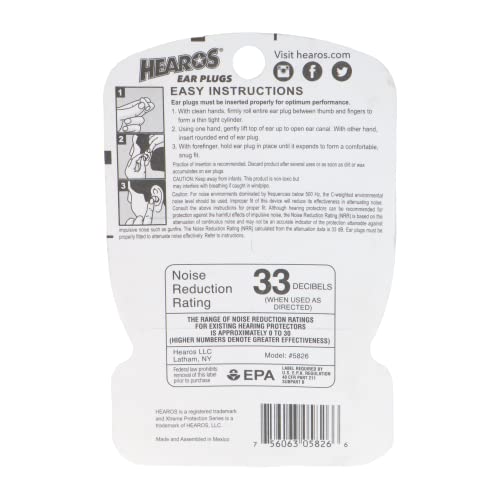 Hearos Xtreme Ear Plugs blue tapered design for a snug fit in use.