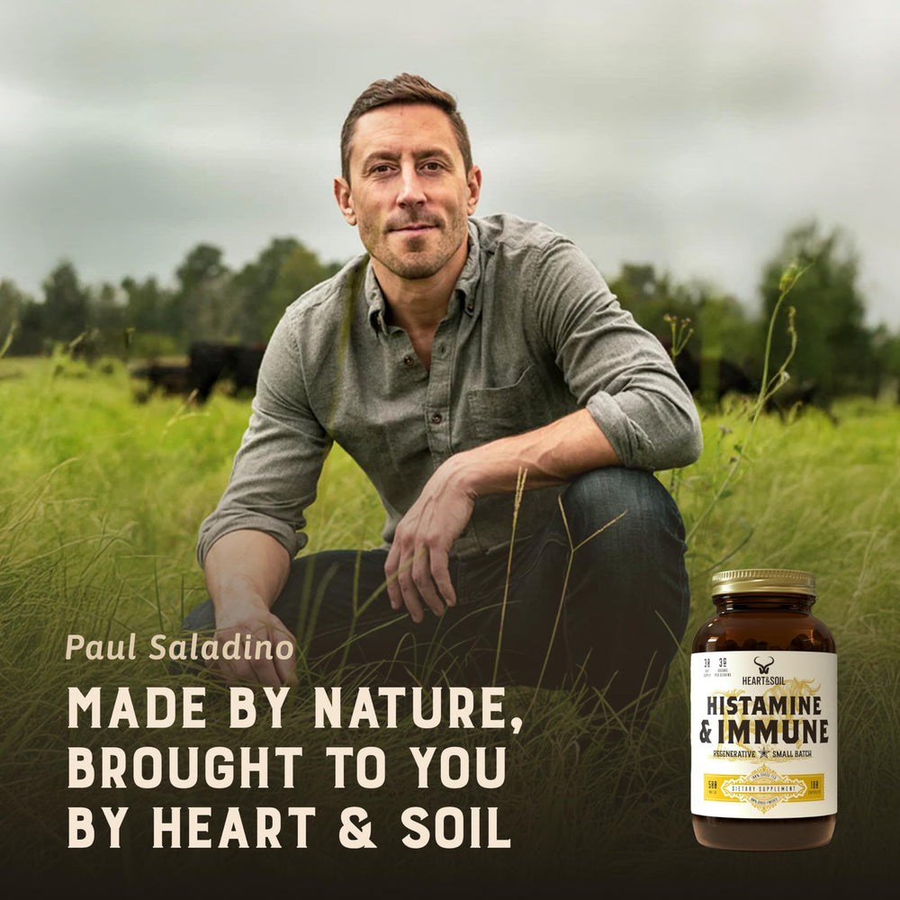 HEART & SOIL capsules close-up revealing small, easy-to-swallow pills
