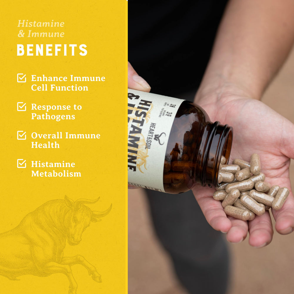 HEART & SOIL open bottle showing capsules ready to take