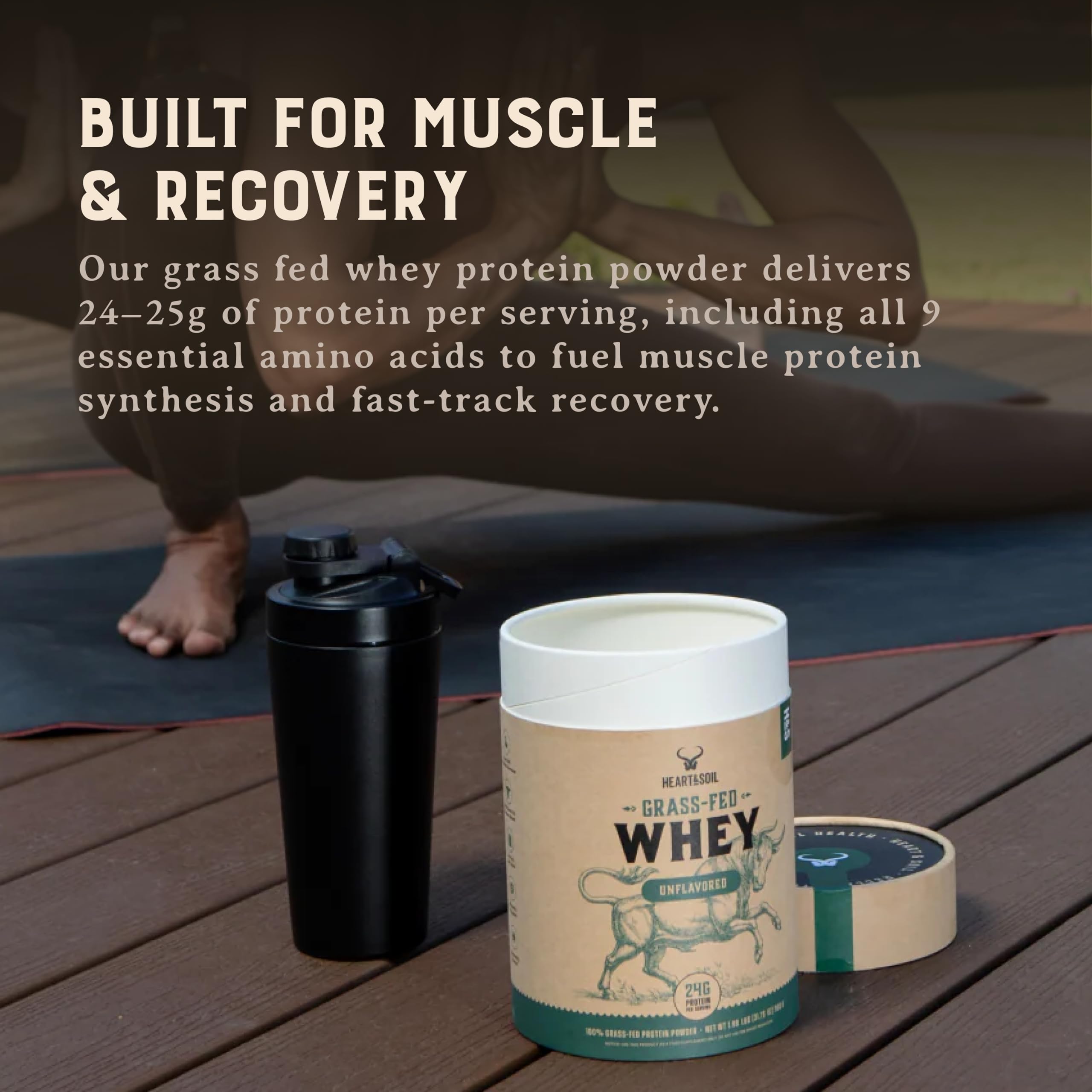 HEART & SOIL cold-processed whey preserves nutrients for better absorption.