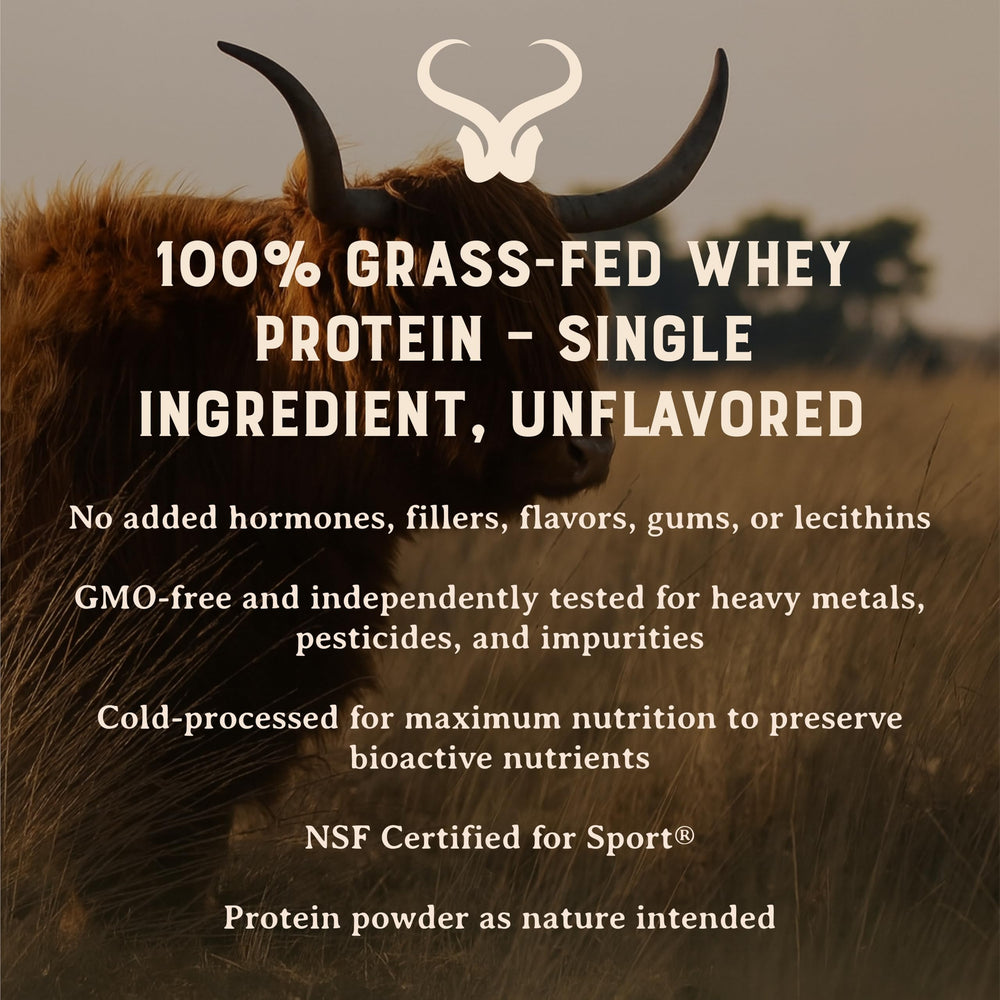 HEART & SOIL grass-fed whey illustrates premium sourcing.