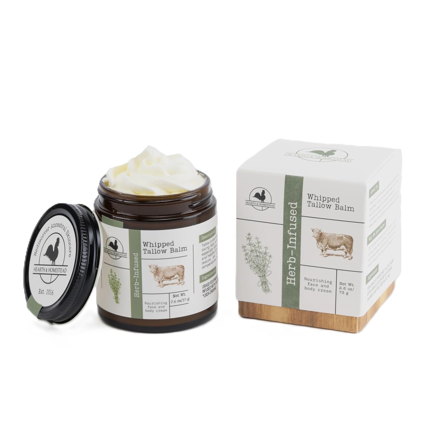 Hearth and Homestead 2.6 oz jar demonstrates travel-ready skin comfort.