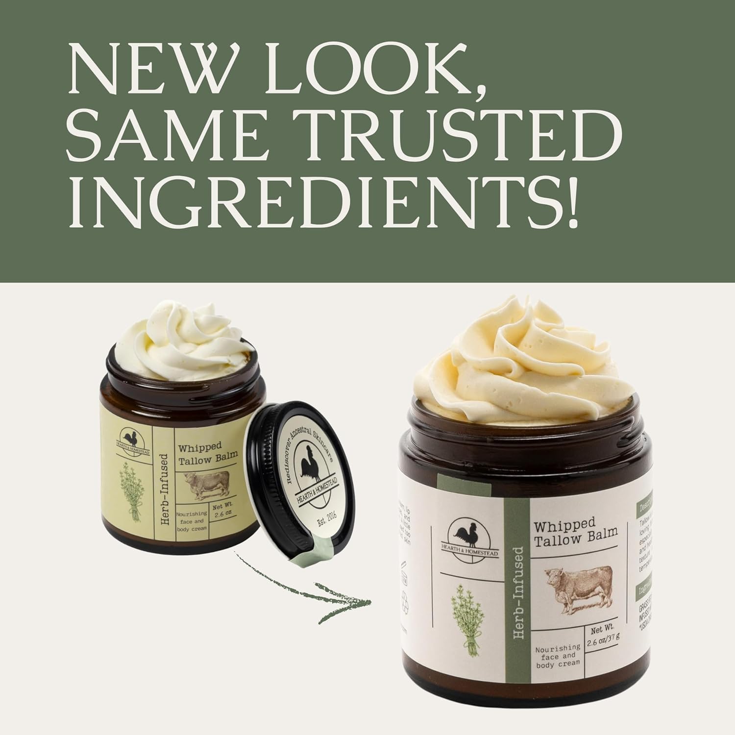 Hearth and Homestead unscented balm near ingredients shows versatile daily use.