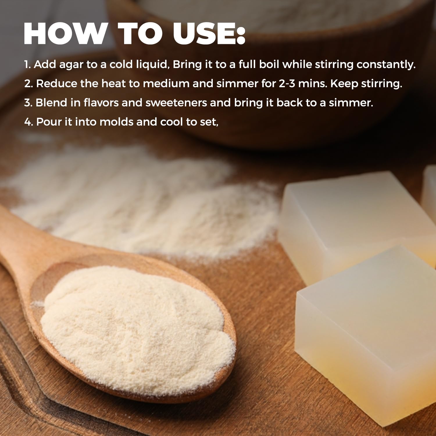 Powder dissolving in liquid demonstrates quick thickening capabilities