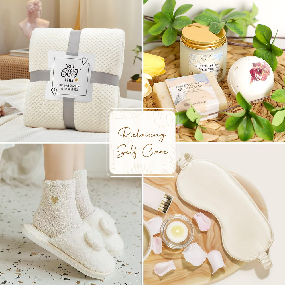 HeartPost bath set with soap, bath salts and candles for a calming spa moment