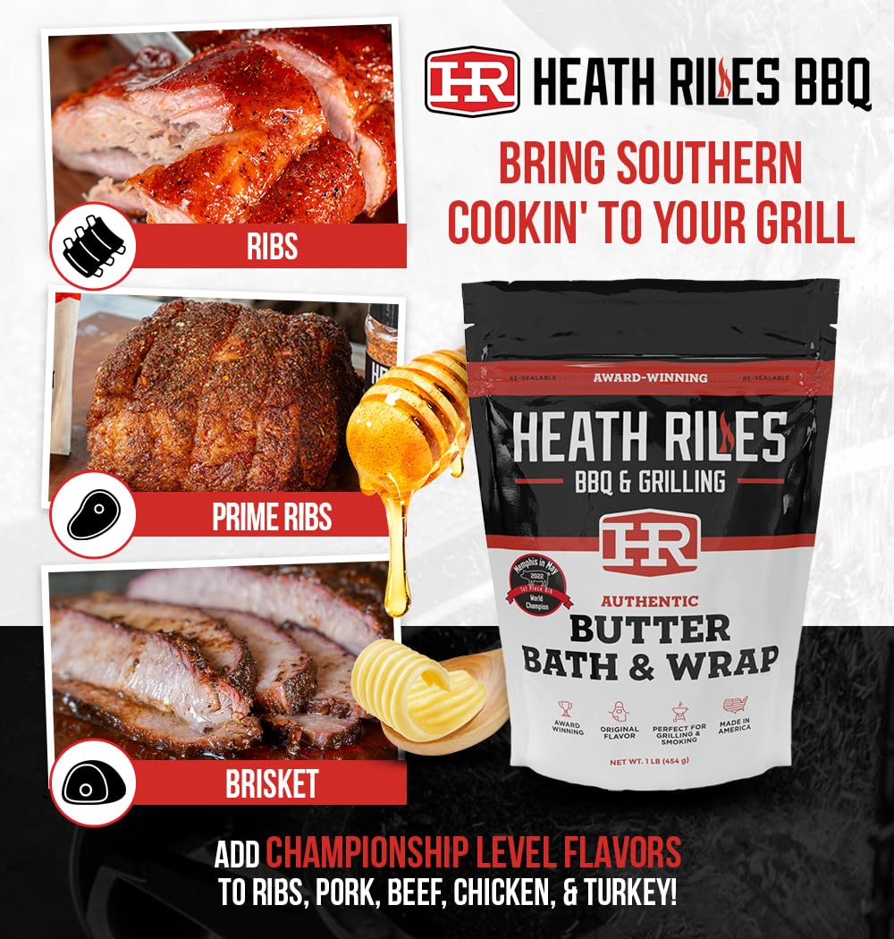 Heath Riles BBQ Butter Bath & Wrap easy-use setup for tender pork