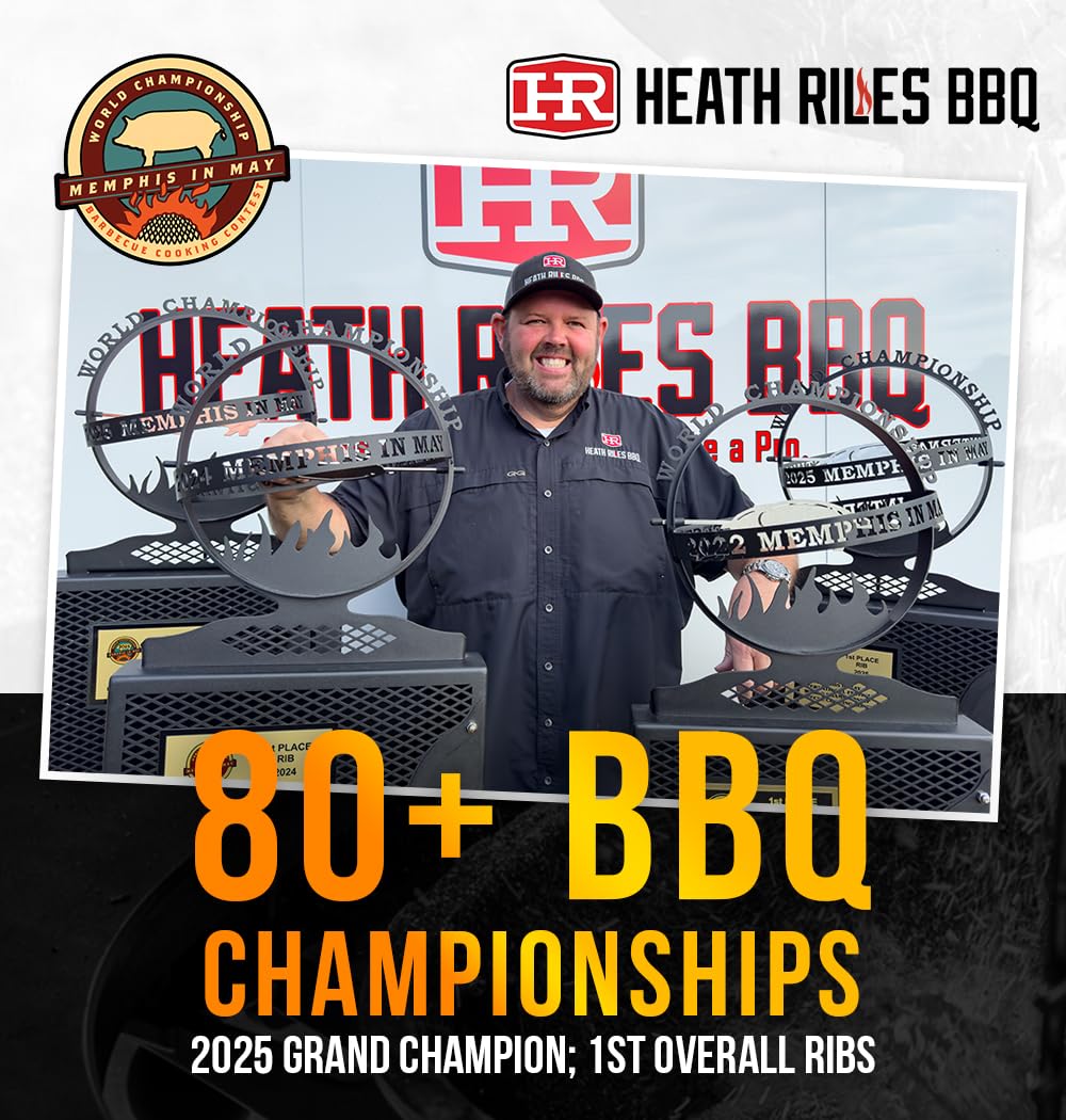 Heath Riles BBQ Rub 8 oz packaging for on-the-go seasoning.