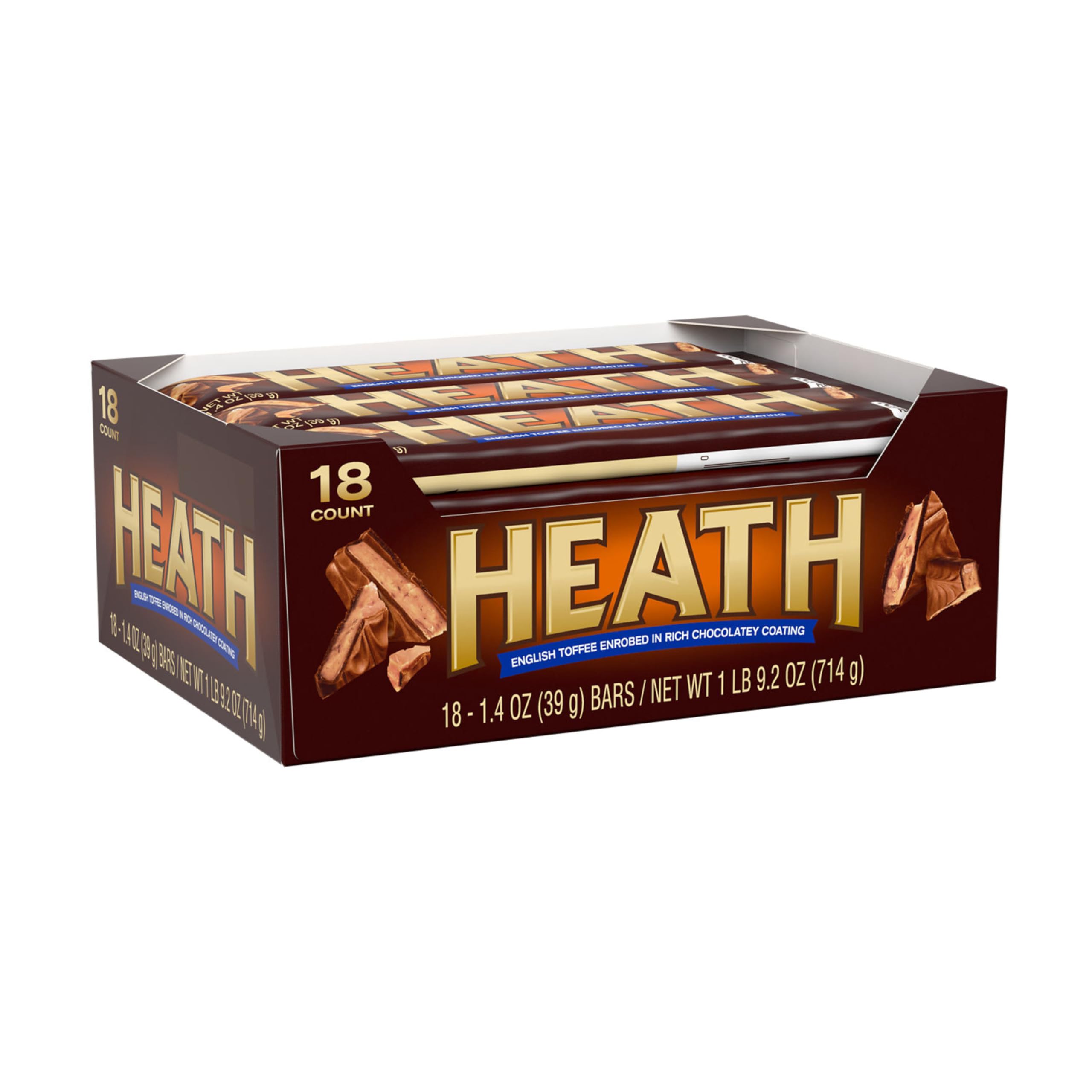 HEATH toffee bars, kosher and gluten-free, individually wrapped for freshness.