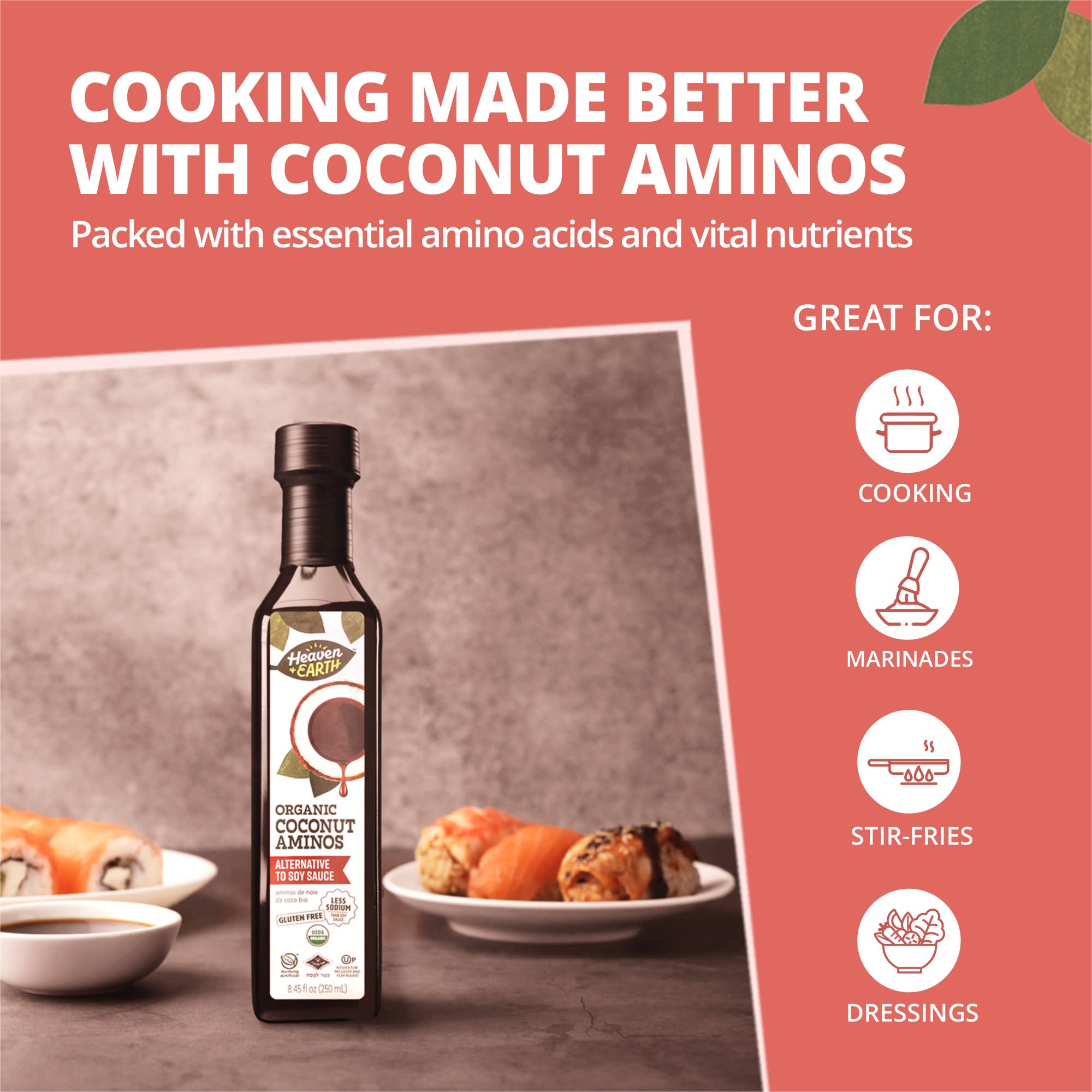Dipping sauce with Heaven & Earth coconut aminos for paleo meals.