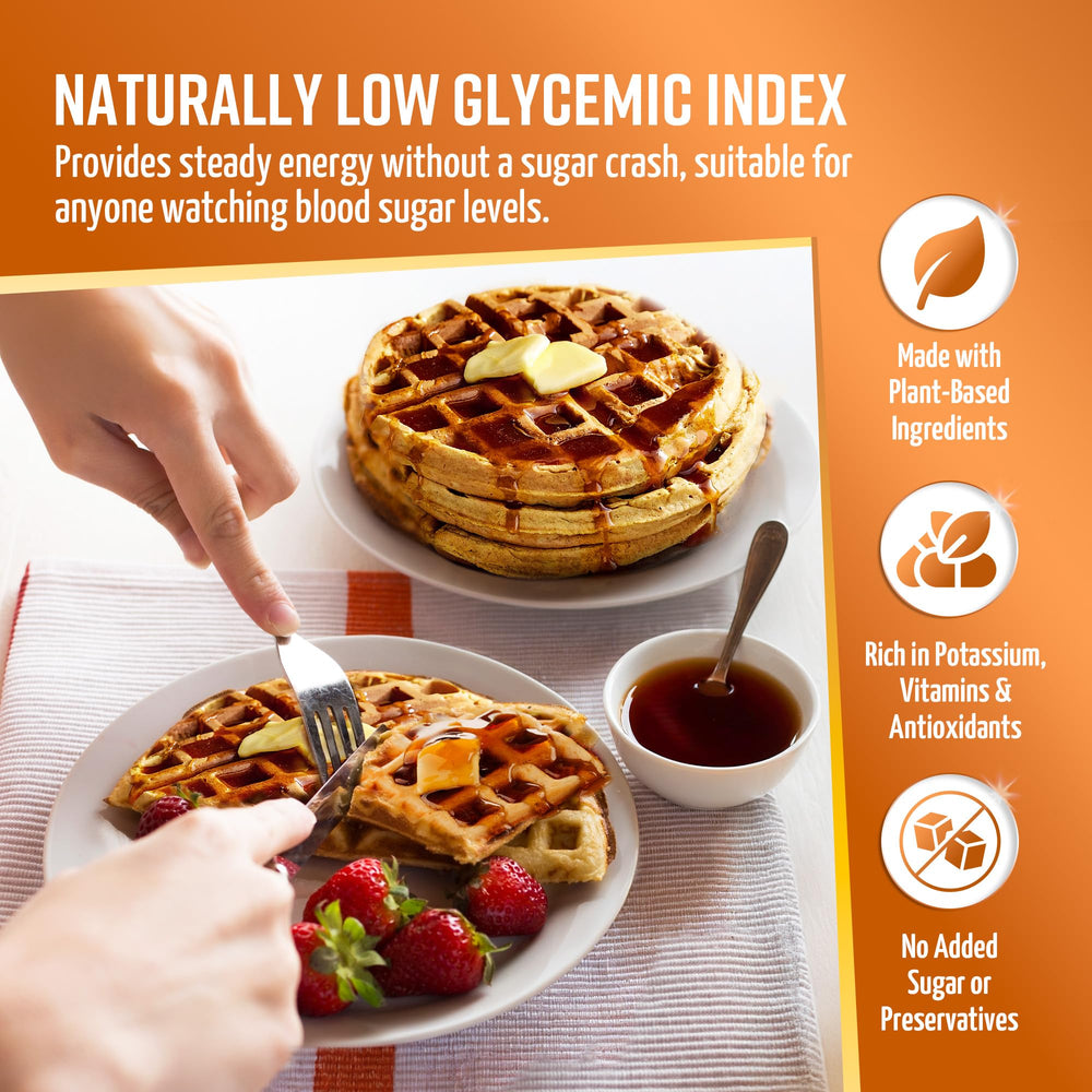 Organic ingredients highlight: pure dates with potassium, vitamins, and antioxidants.