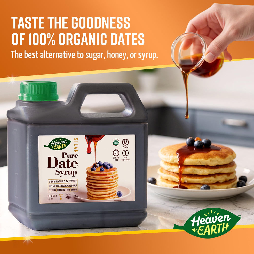 Kosher certified for Passover and year-round use with HEAVEN & EARTH date syrup.
