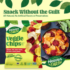 Artisanal Heaven & Earth Veggie Chips slices highlight natural flavors and texture.