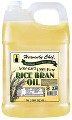 Heavenly Chef Rice Bran Oil 1gal bottle, ideal for high-heat frying and light flavor