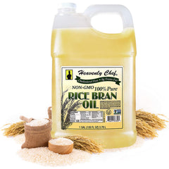 Heavenly Chef Rice Bran Oil 1gal bottle pour, creates smooth dressings