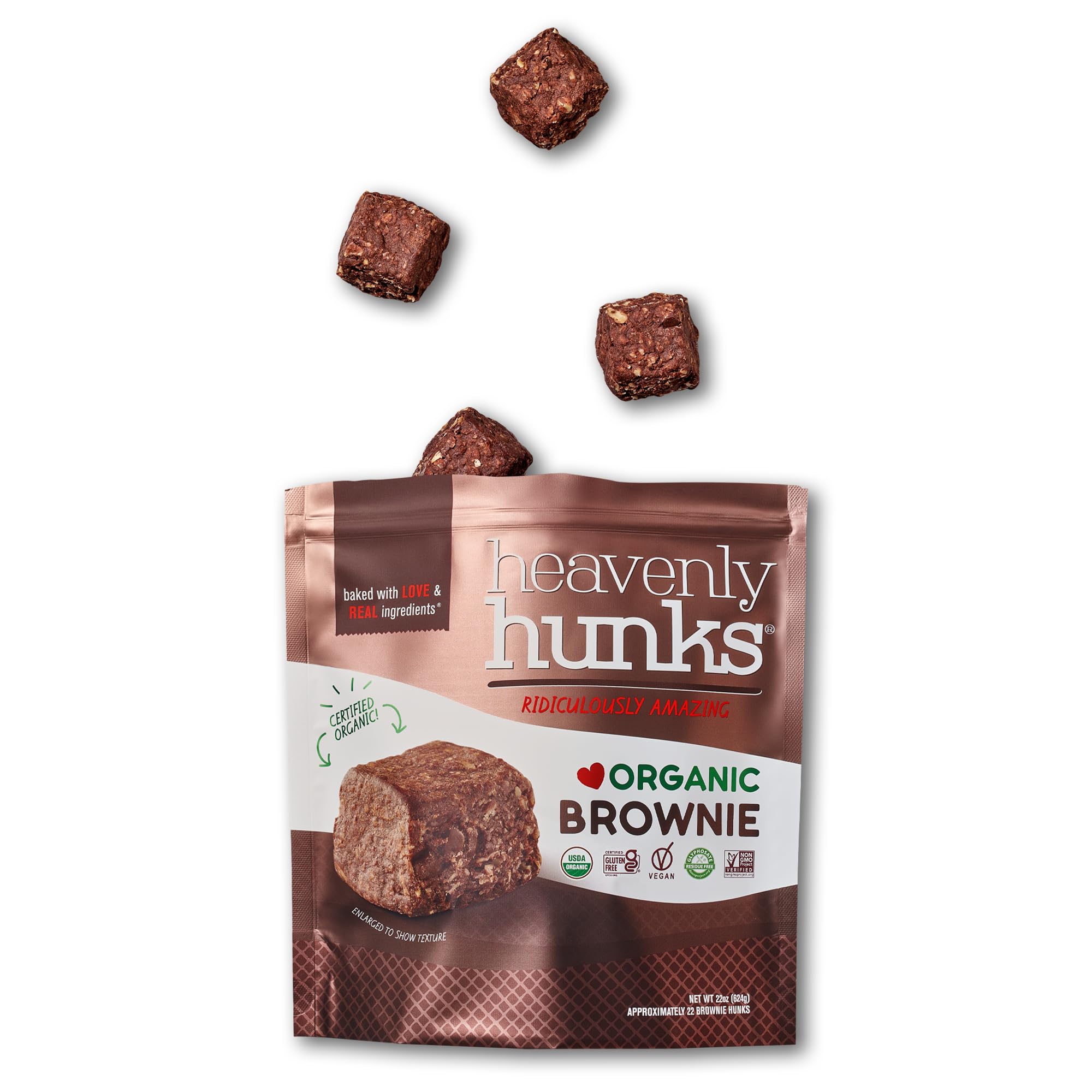 Heavenly Hunks organic non-GMO ingredients label for clean snacking