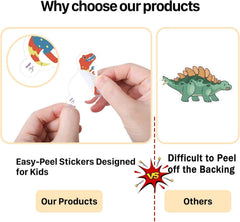 Hebraeos waterproof dinosaur stickers ideal for notebooks and windows