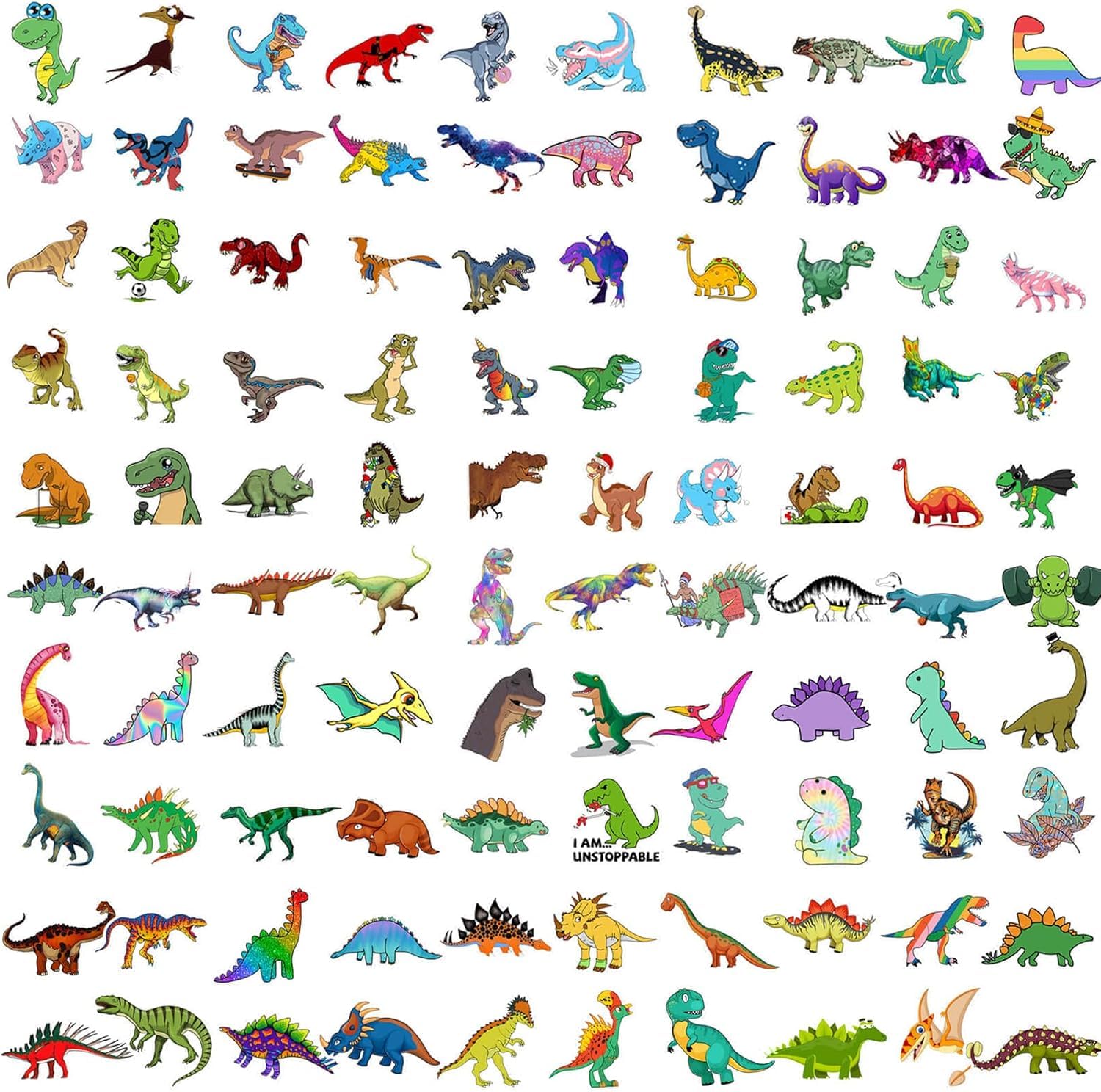 Hebraeos durable vinyl dinosaur stickers for skateboards and gear