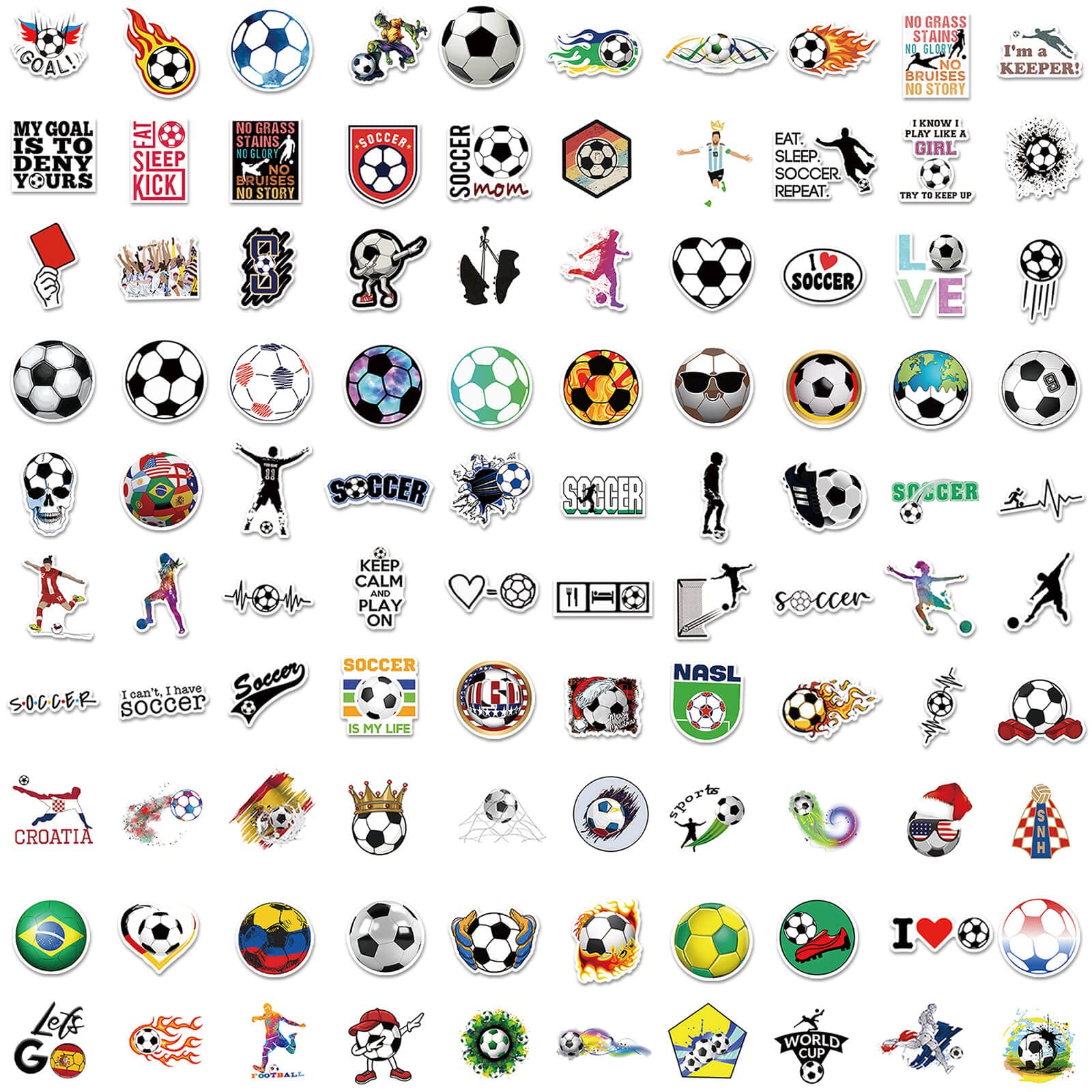 Hebraeos soccer stickers waterproof vinyl for bottles and other surfaces