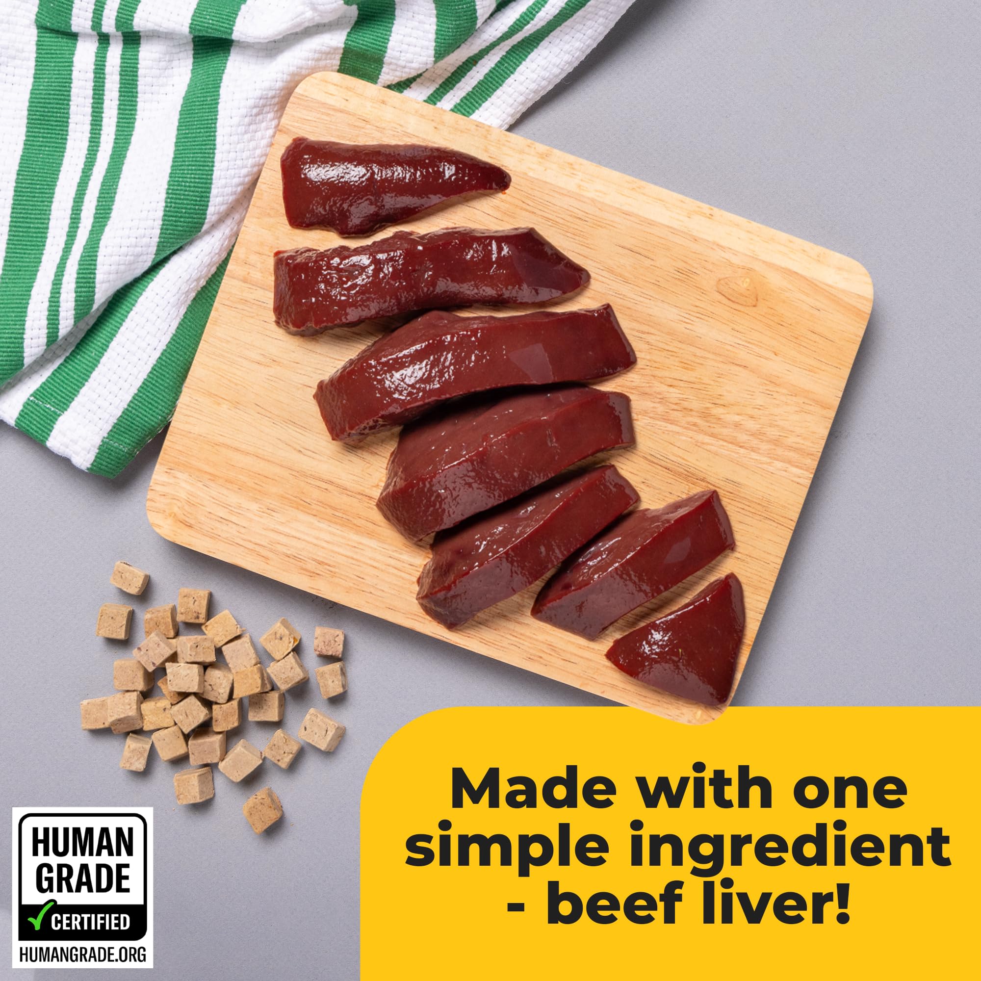 Close-up of Heckova beef liver bites showing meaty texture for dogs