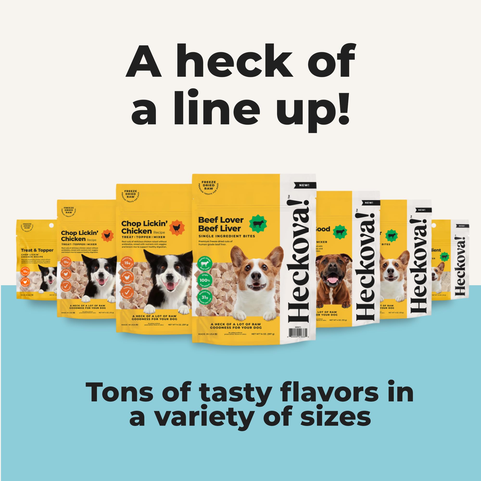 Unopened Heckova beef liver dog treats displayed for quick rewards