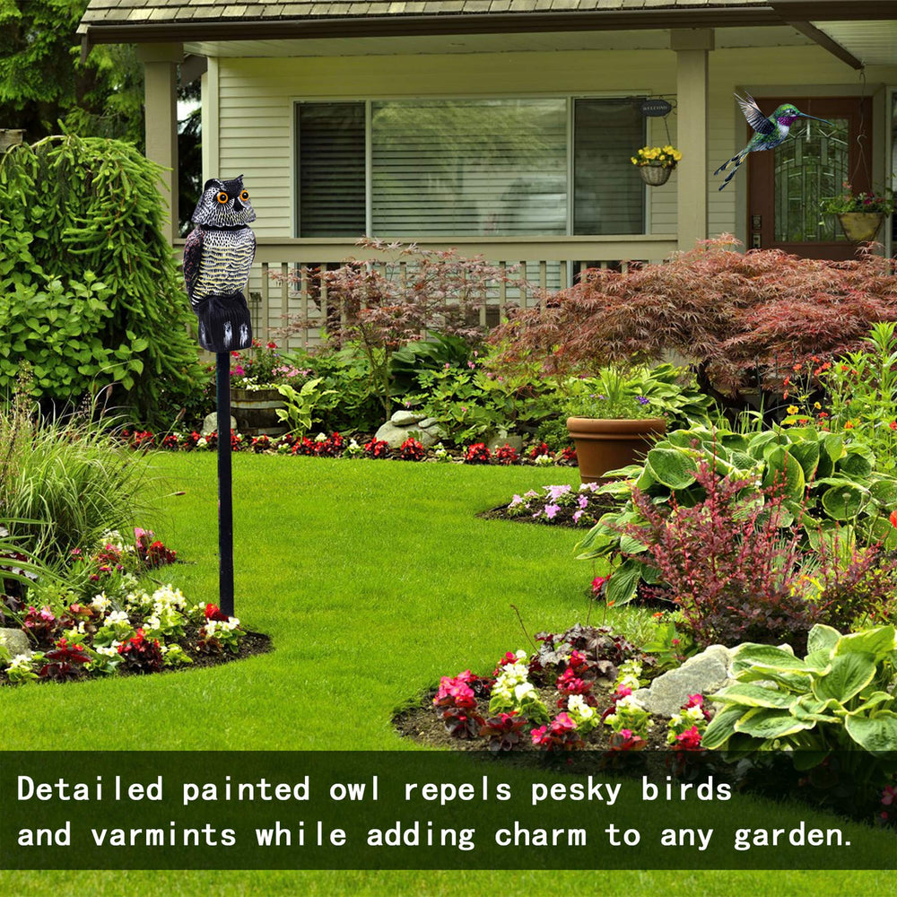 Hedoc plastic owl decor stays vivid in all weather outdoors