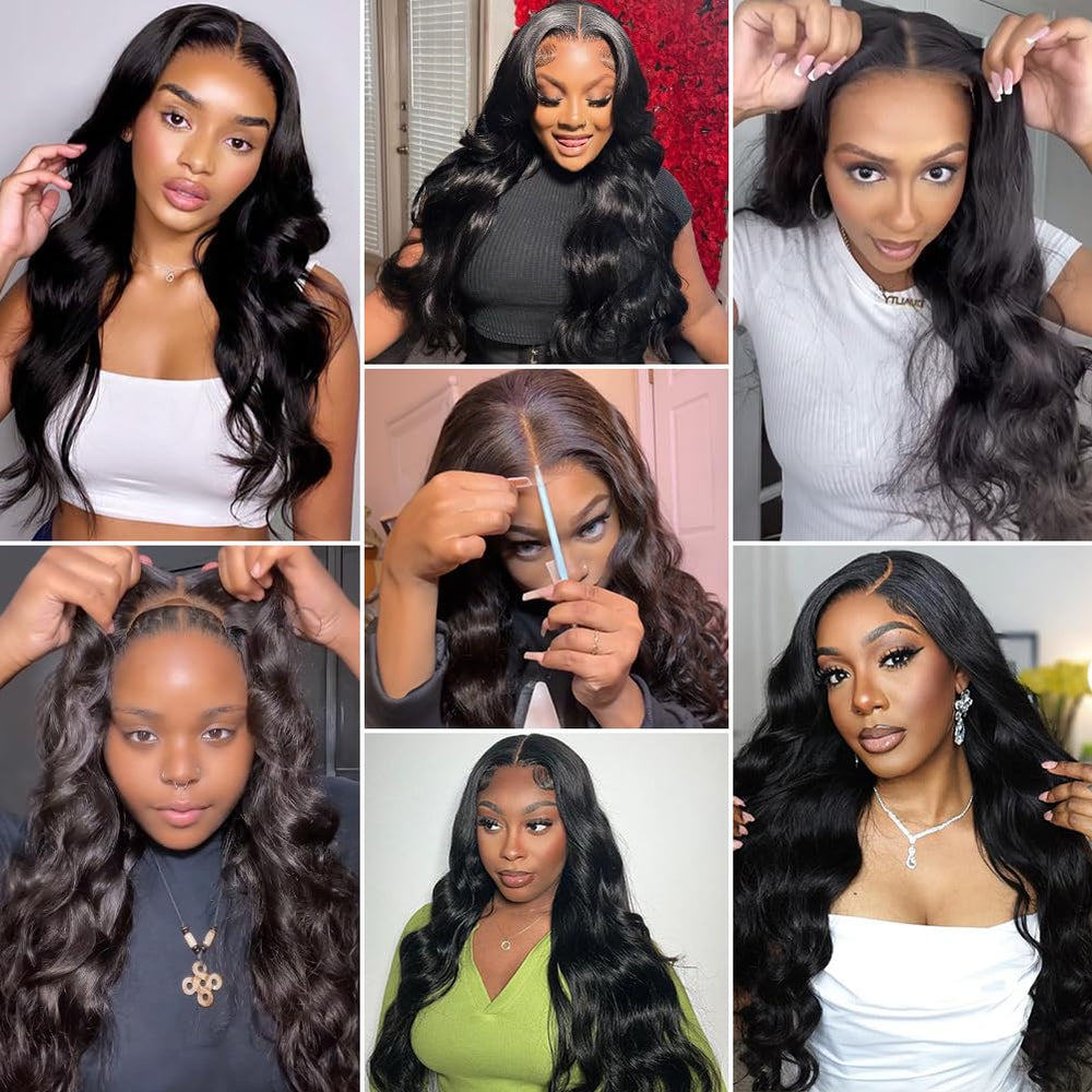 Hedy Wear and Go wig with middle-part lace for versatile styling options.
