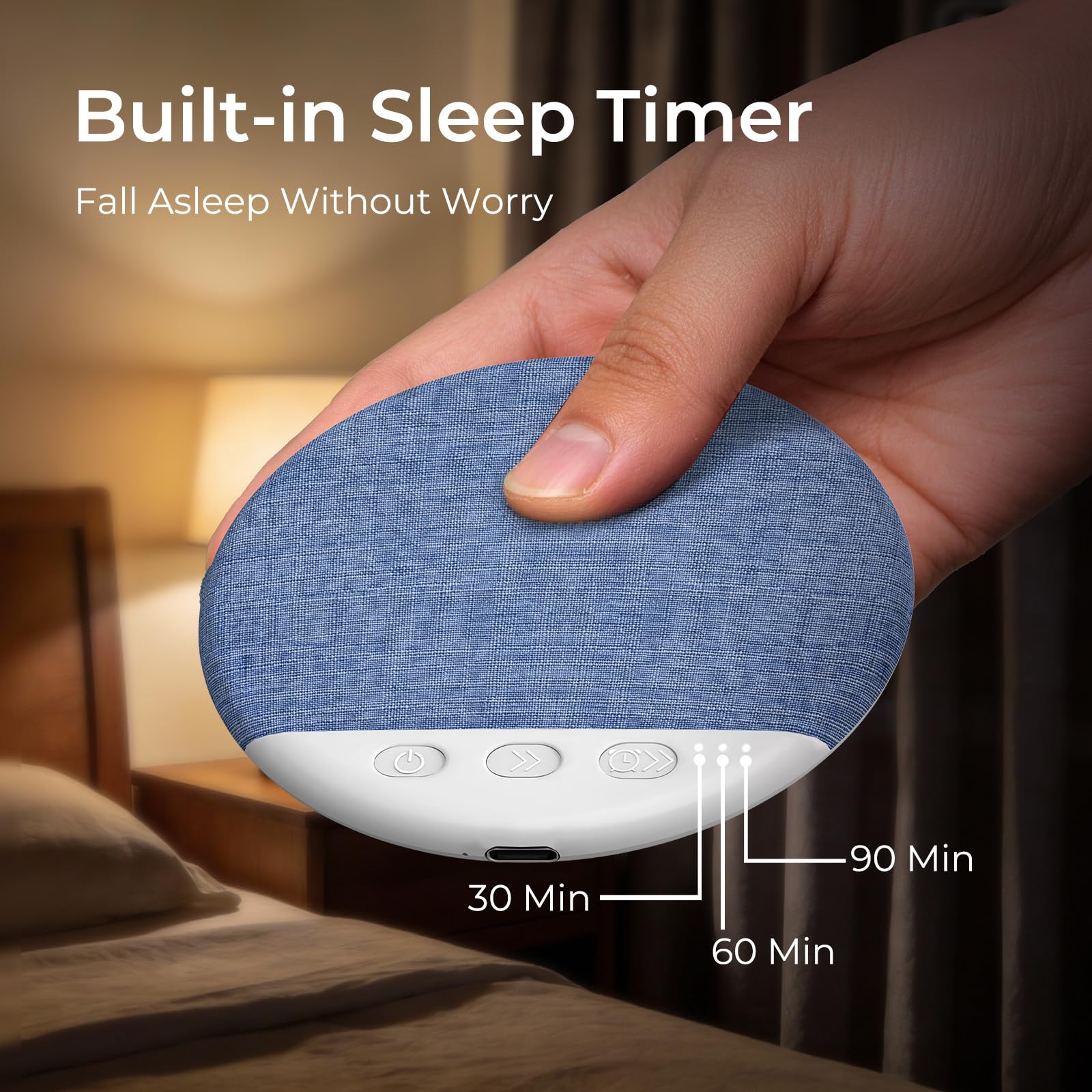 heetipuk 2026 pillow speaker up to 20 hours of playback on a full charge