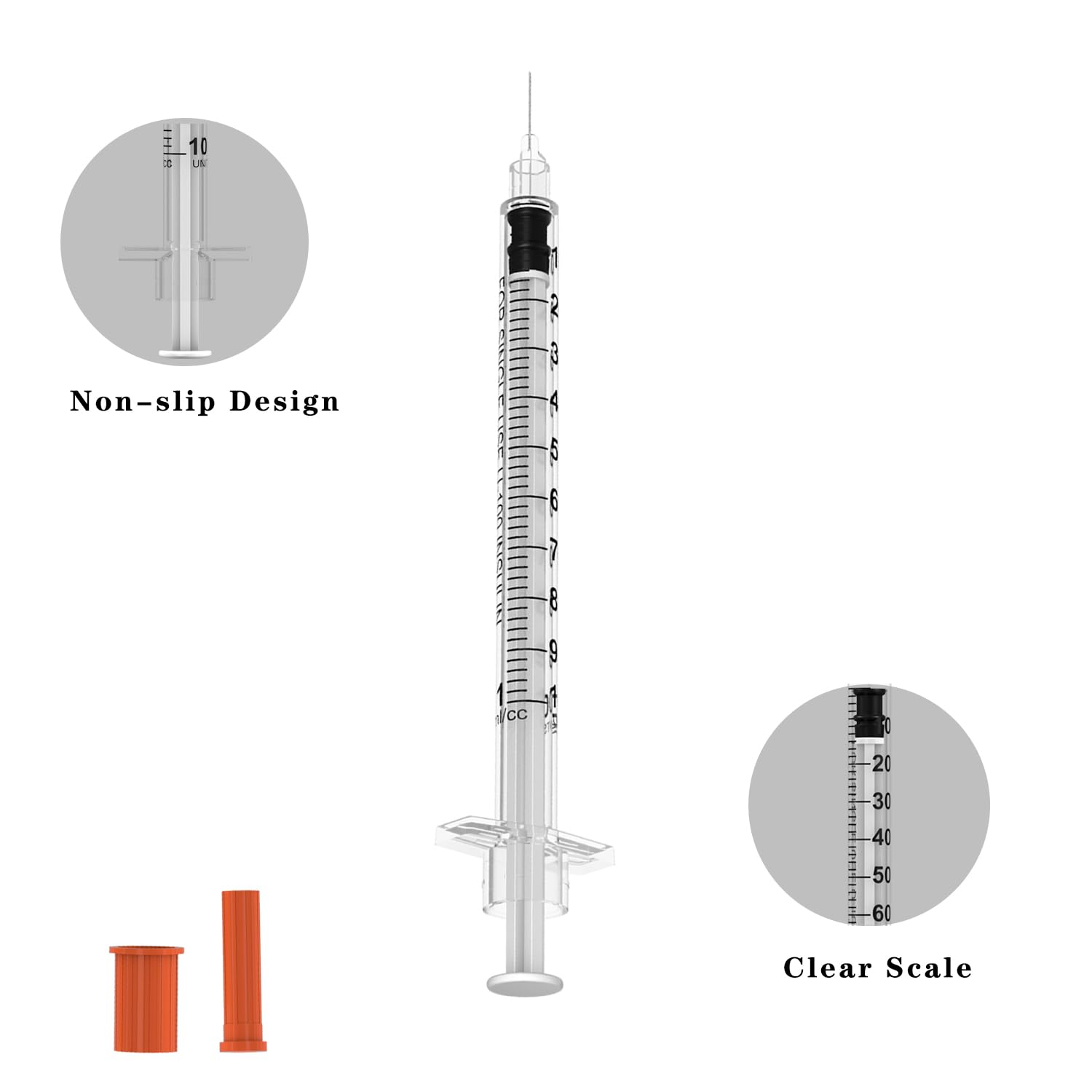 Hefatoa 30G 5/16-in needle close-up shows small-gauge design.