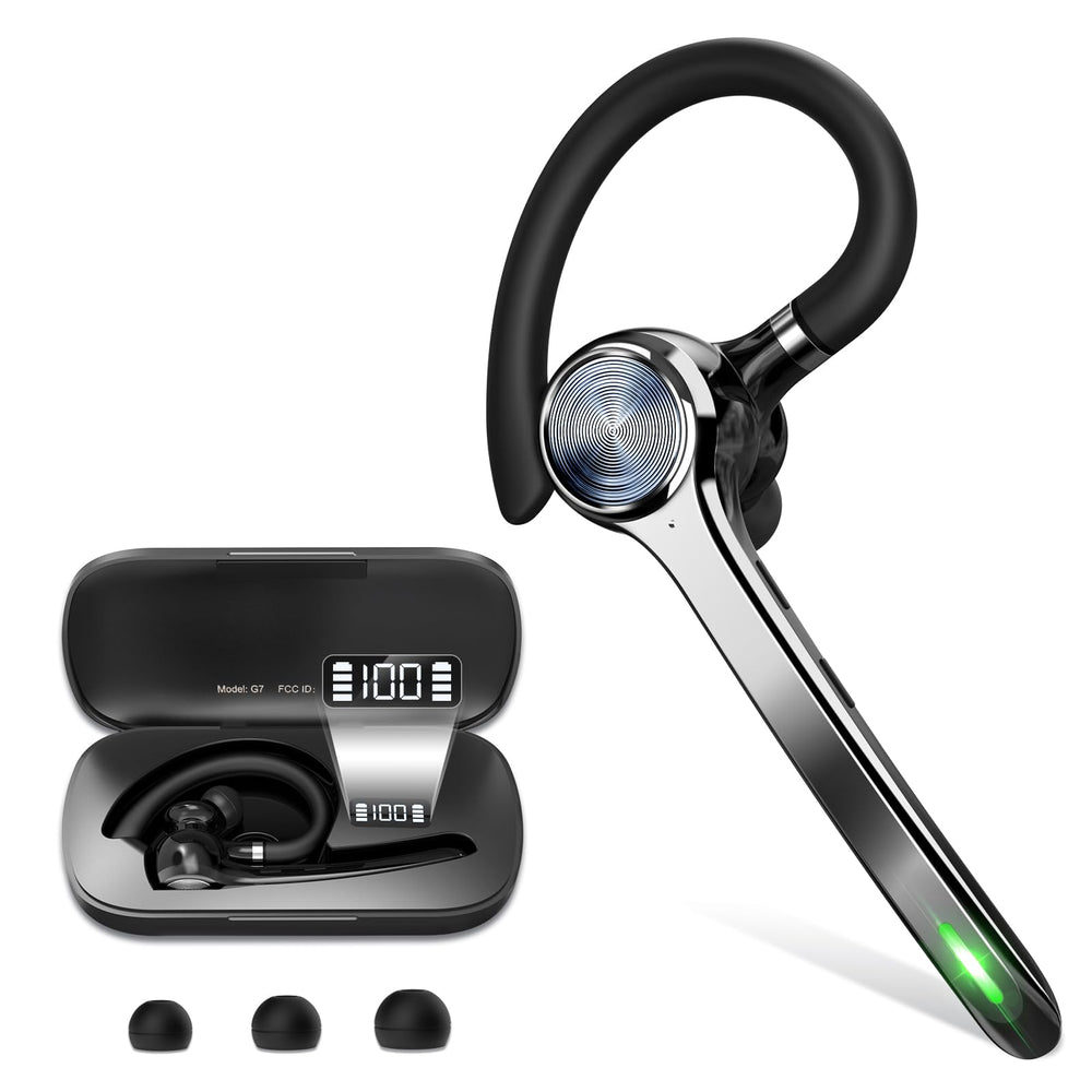 HEIBAS Bluetooth headset on ear for hands-free calls with clear audio.