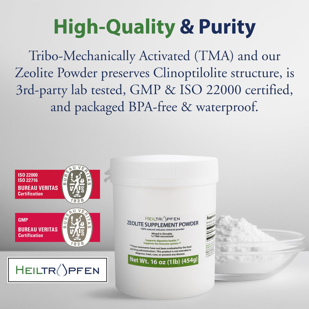 Ceramic-milled Heiltropfen Zeolite Powder processing