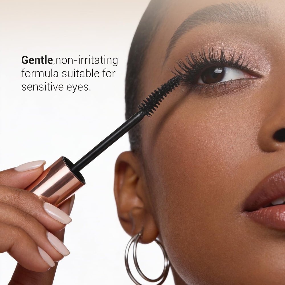 Eye wearing HEIMISH Dailism Smudge Stop Mascara in natural brown shade