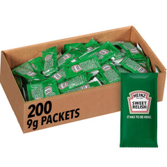 HEINZ Sweet Relish single-serve packet 9g for quick on-the-go flavor.