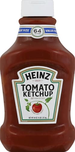 Squeezable Heinz Ketchup bottle for easy dispensing.