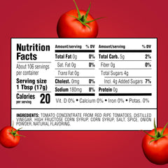 Heinz ketchup with thick, rich texture ideal for burgers.