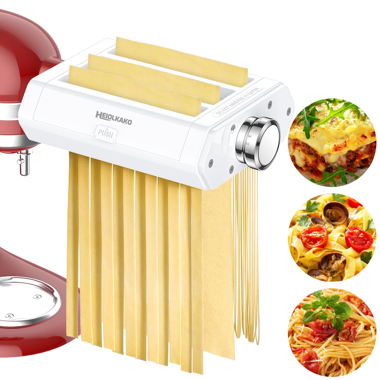 Heiolkako pasta roller shows silky pasta sheets ready for cooking