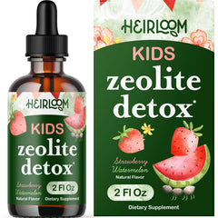 Heirloom Zeolite Detox for Kids bottle ready for a gentle daily wellness routine.