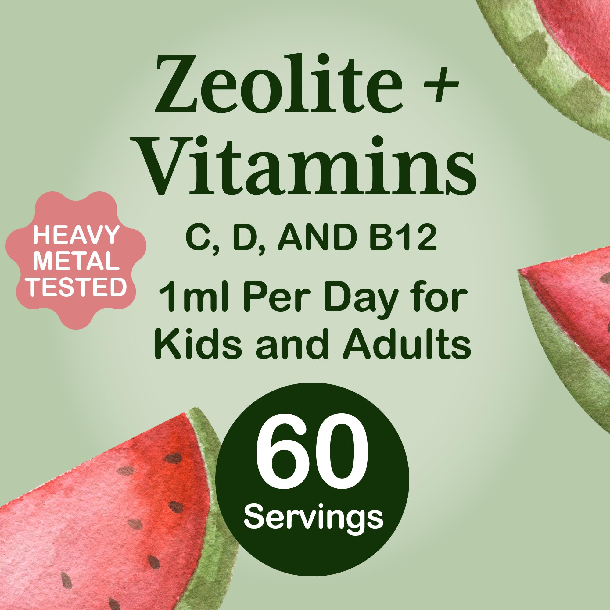 Label highlights third-party testing for safety and purity of Heirloom Zeolite Detox.