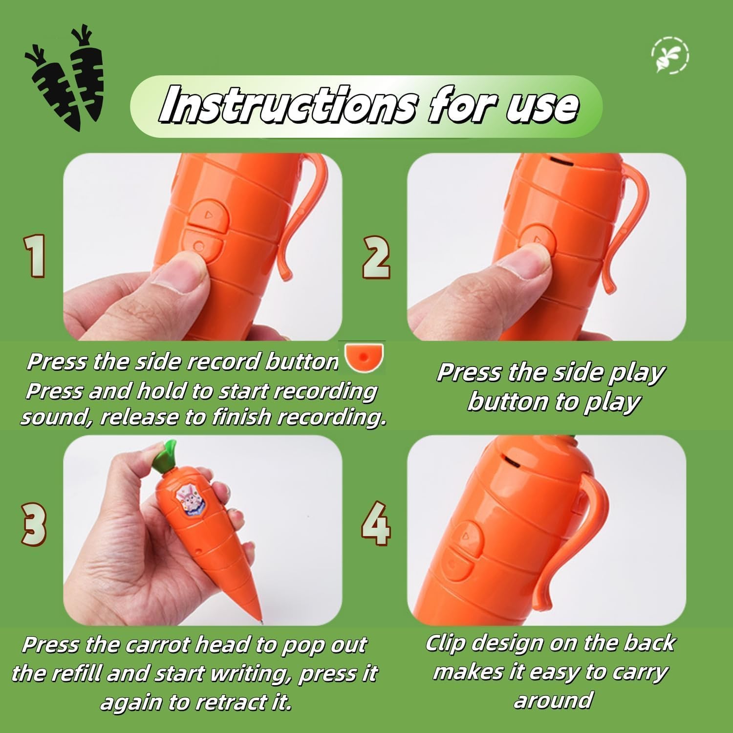 Hekisace carrot design toy that appeals to kids and teachers.