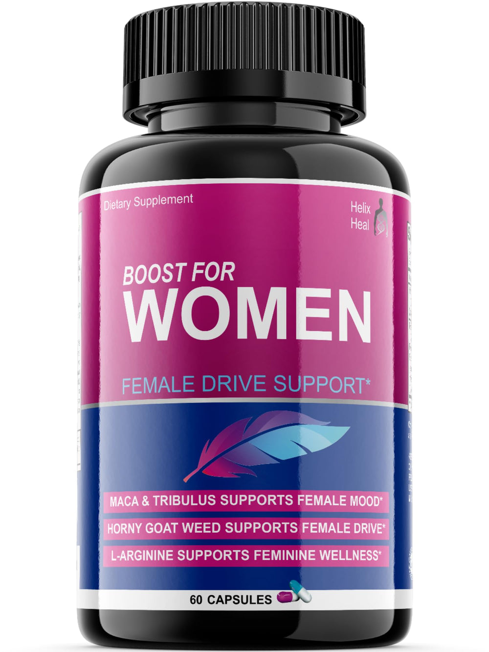 Helix Heal Libido Booster for Women bottle — supports mood and energy for daily vitality