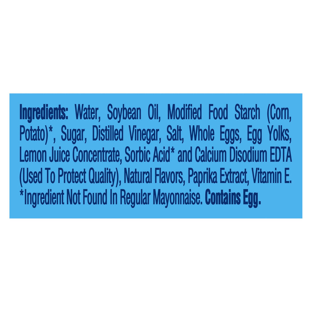 Simple ingredients: cage-free eggs, oil, and vinegar in Hellmann's Light Mayo.